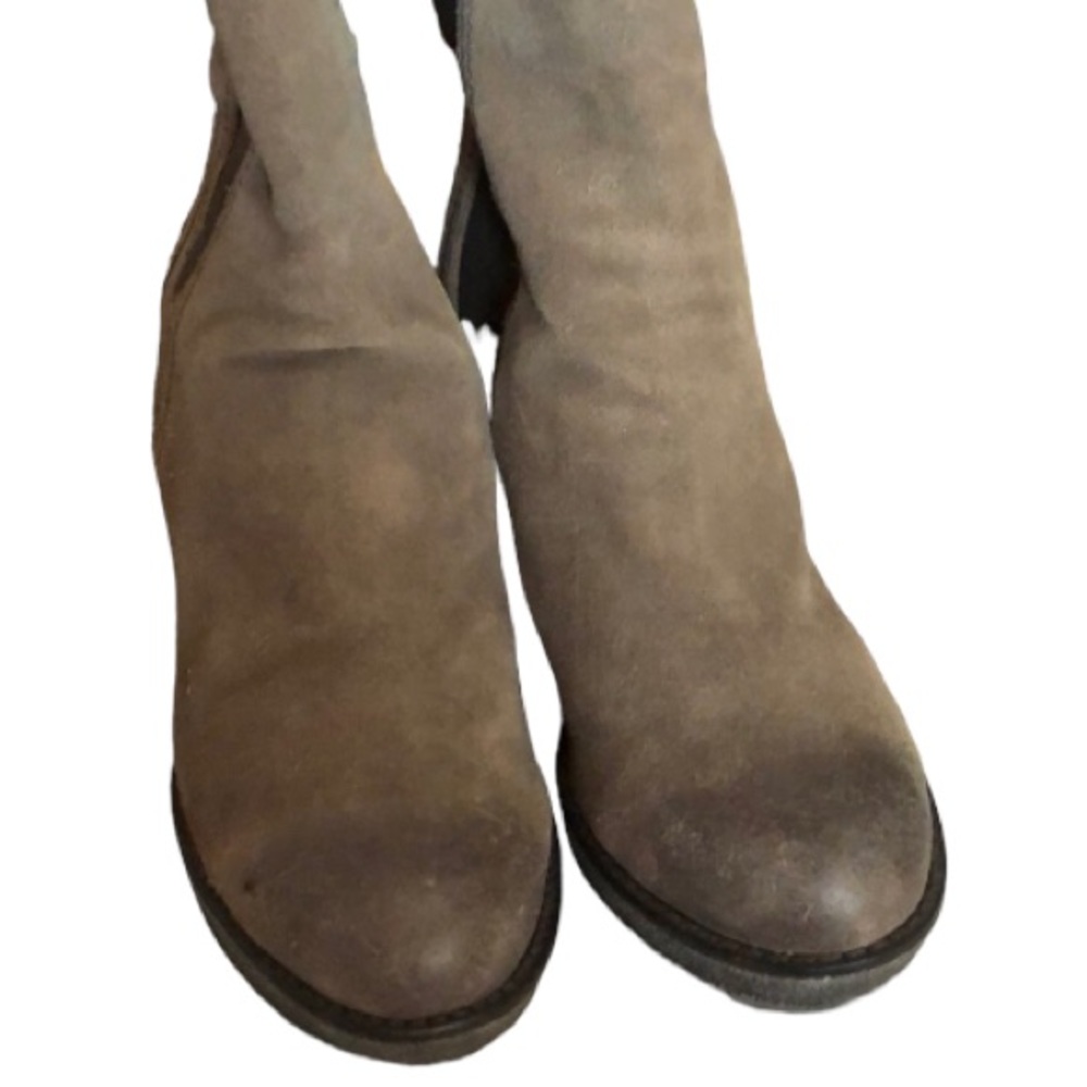 Splendid  size 10 green suede boots platform wedge elastic at sides